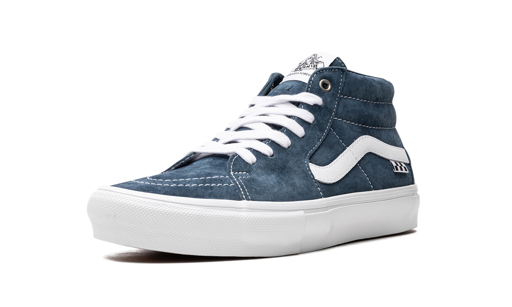 Pig Suede Skate Grosso Mid "Blue/White" VN0A5FCGY6Z