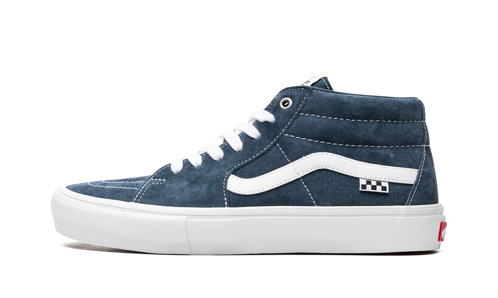 Pig Suede Skate Grosso Mid "Blue/White" VN0A5FCGY6Z