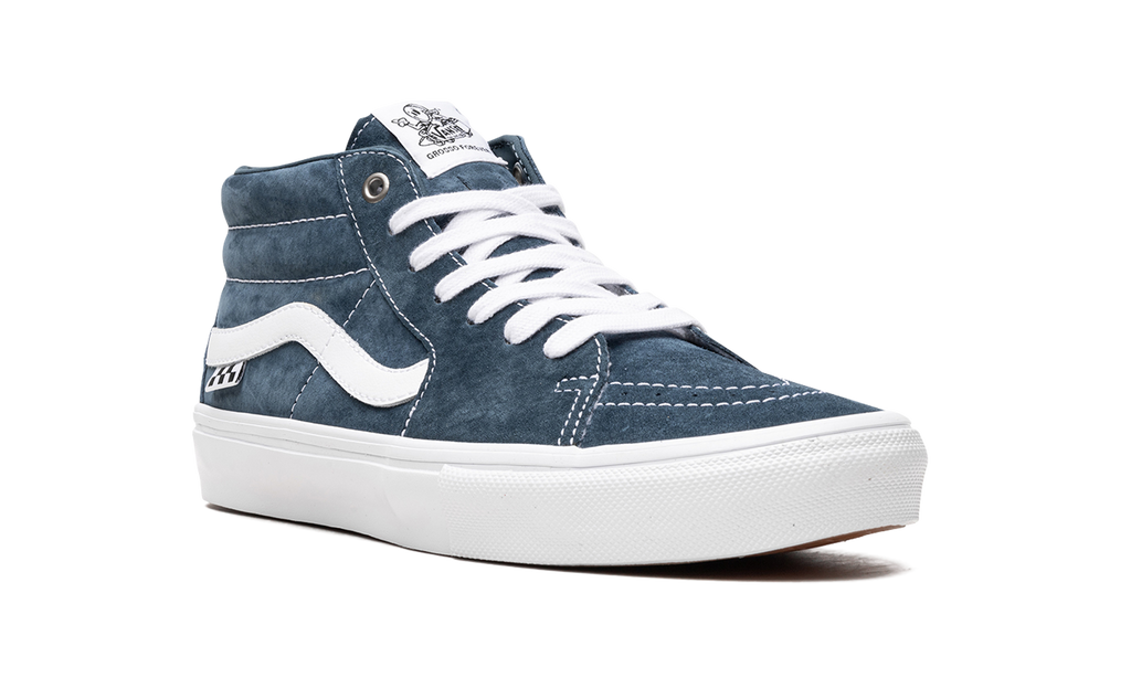 Pig Suede Skate Grosso Mid "Blue/White" VN0A5FCGY6Z