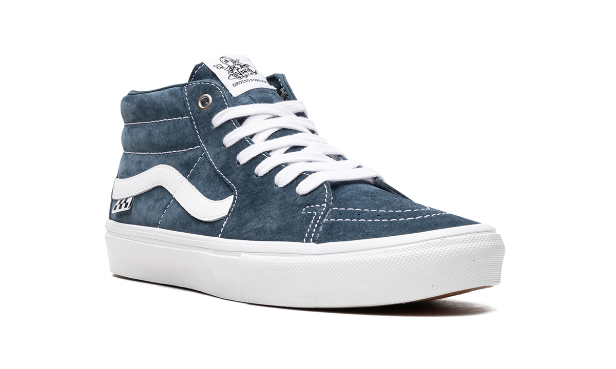 Pig Suede Skate Grosso Mid "Blue/White" VN0A5FCGY6Z