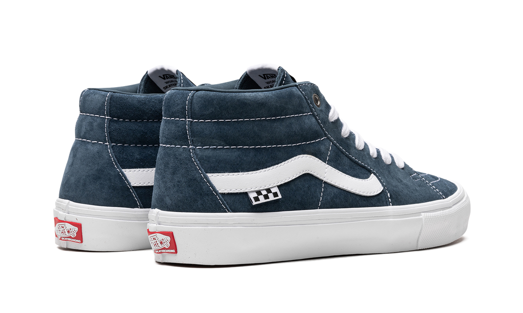 Pig Suede Skate Grosso Mid "Blue/White" VN0A5FCGY6Z